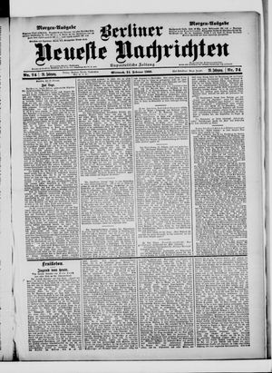 Berliner Neueste Nachrichten on Feb 14, 1900