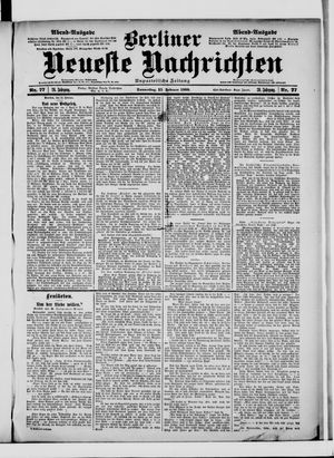 Berliner Neueste Nachrichten vom 15.02.1900