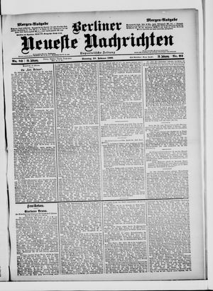 Berliner Neueste Nachrichten vom 18.02.1900