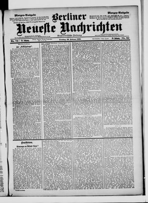 Berliner Neueste Nachrichten on Feb 20, 1900