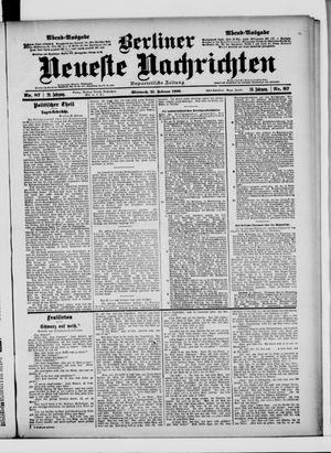 Berliner Neueste Nachrichten vom 21.02.1900