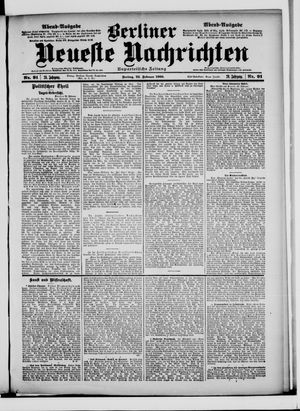 Berliner Neueste Nachrichten on Feb 23, 1900