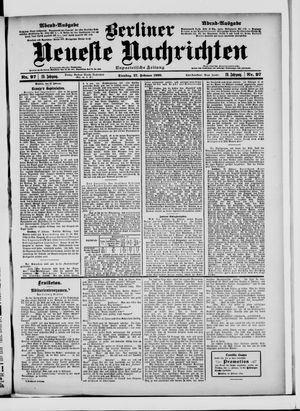Berliner neueste Nachrichten vom 27.02.1900