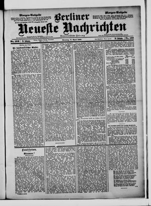 Berliner Neueste Nachrichten vom 08.04.1900