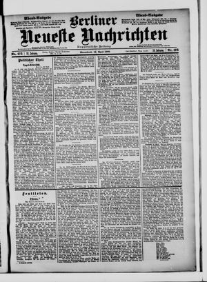 Berliner Neueste Nachrichten vom 14.04.1900