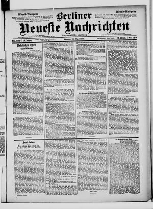 Berliner Neueste Nachrichten vom 30.04.1900