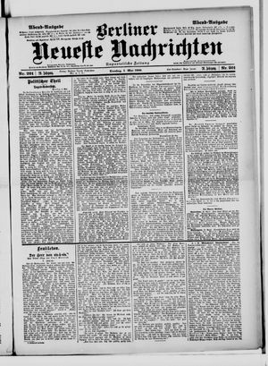 Berliner Neueste Nachrichten on May 1, 1900