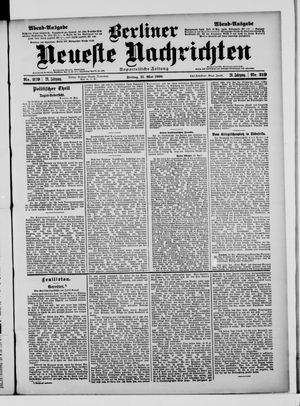 Berliner Neueste Nachrichten vom 11.05.1900