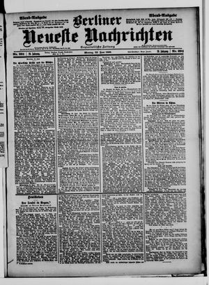 Berliner neueste Nachrichten vom 25.06.1900