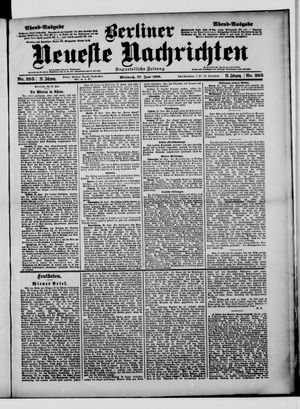Berliner Neueste Nachrichten vom 27.06.1900