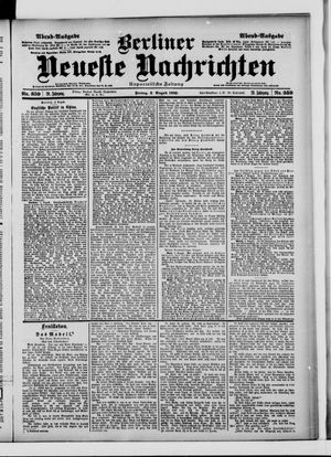 Berliner Neueste Nachrichten vom 03.08.1900