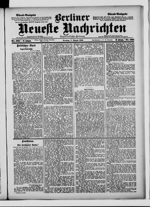 Berliner Neueste Nachrichten on Aug 7, 1900