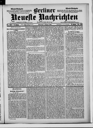 Berliner Neueste Nachrichten vom 08.08.1900