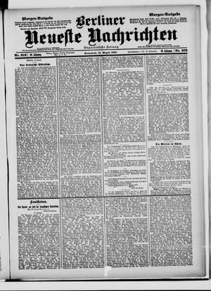 Berliner Neueste Nachrichten vom 11.08.1900