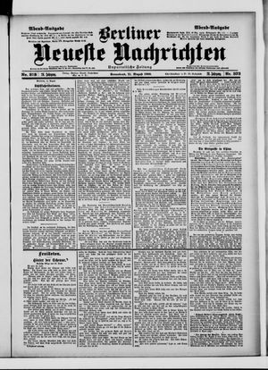 Berliner Neueste Nachrichten vom 11.08.1900