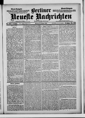 Berliner Neueste Nachrichten vom 13.08.1900