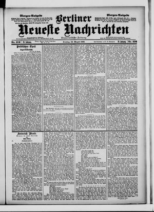 Berliner Neueste Nachrichten vom 14.08.1900