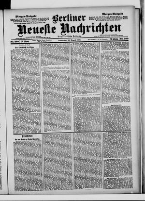 Berliner Neueste Nachrichten on Aug 16, 1900