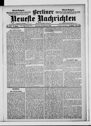 Berliner Neueste Nachrichten vom 20.09.1900