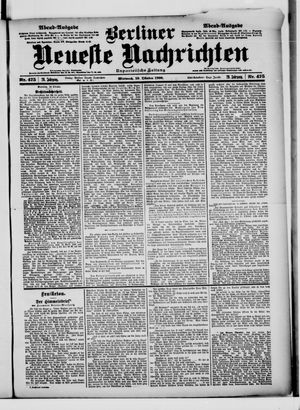 Berliner Neueste Nachrichten vom 10.10.1900