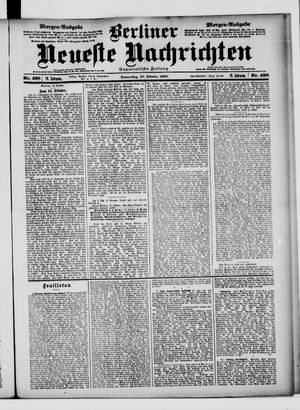 Berliner Neueste Nachrichten vom 18.10.1900