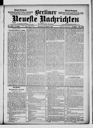 Berliner Neueste Nachrichten vom 27.10.1900