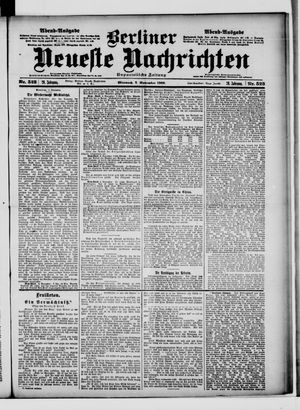 Berliner Neueste Nachrichten vom 07.11.1900