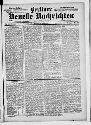 Berliner Neueste Nachrichten vom 26.01.1901