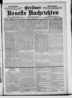 Berliner Neueste Nachrichten vom 04.02.1901