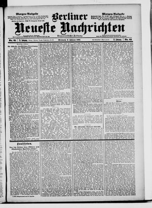 Berliner Neueste Nachrichten vom 06.02.1901