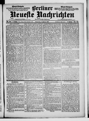 Berliner Neueste Nachrichten vom 07.02.1901