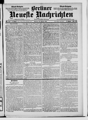 Berliner Neueste Nachrichten vom 25.02.1901
