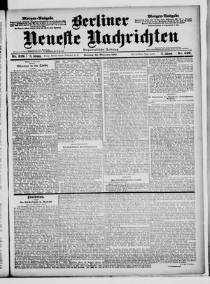 Berliner Neueste Nachrichten vom 10.11.1901
