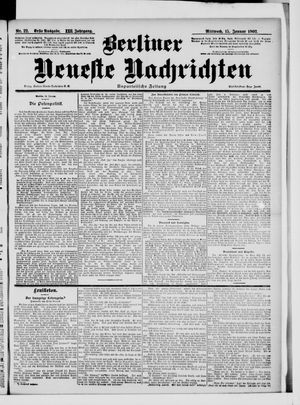 Berliner Neueste Nachrichten vom 15.01.1902