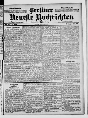 Berliner neueste Nachrichten vom 25.02.1903