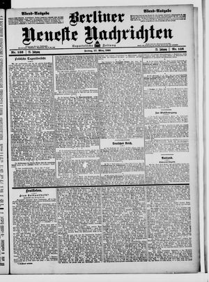 Berliner Neueste Nachrichten vom 27.03.1903