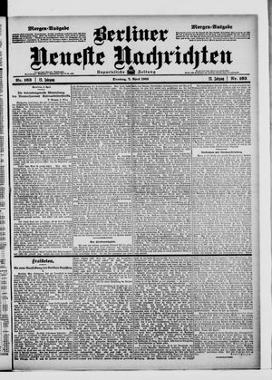 Berliner Neueste Nachrichten vom 07.04.1903