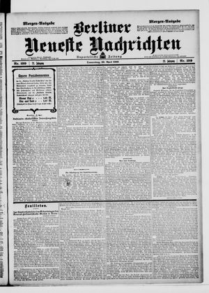 Berliner Neueste Nachrichten vom 30.04.1903