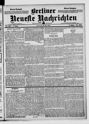 Berliner Neueste Nachrichten on Apr 30, 1903