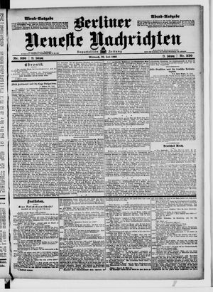 Berliner Neueste Nachrichten vom 29.07.1903