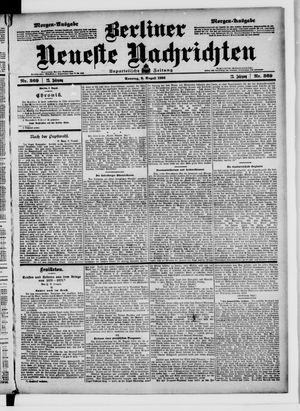 Berliner Neueste Nachrichten vom 09.08.1903
