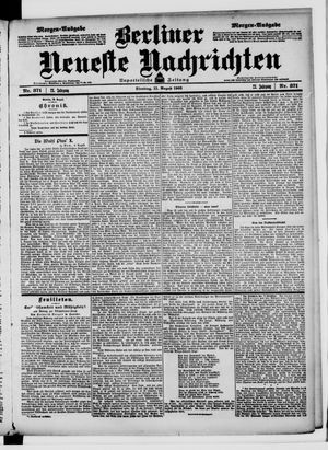 Berliner Neueste Nachrichten vom 11.08.1903