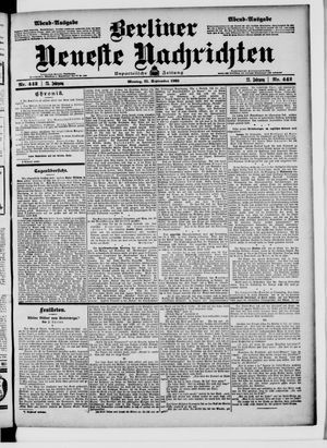 Berliner Neueste Nachrichten vom 21.09.1903