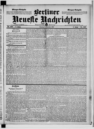 Berliner Neueste Nachrichten vom 08.11.1903