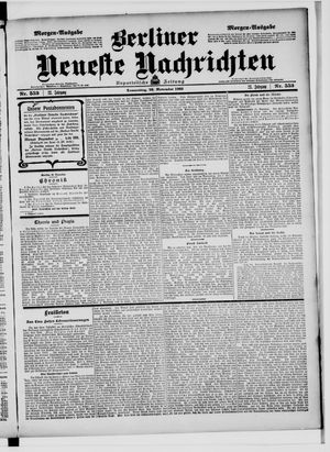 Berliner Neueste Nachrichten vom 26.11.1903