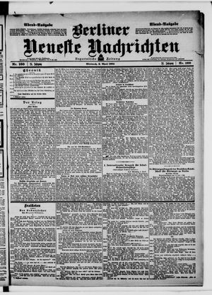 Berliner neueste Nachrichten on Apr 6, 1904