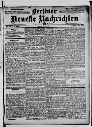 Berliner neueste Nachrichten vom 11.04.1904