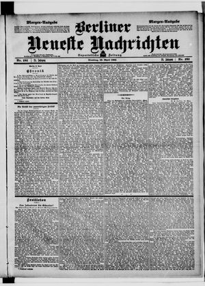 Berliner neueste Nachrichten vom 19.04.1904