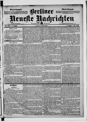 Berliner neueste Nachrichten vom 19.04.1904