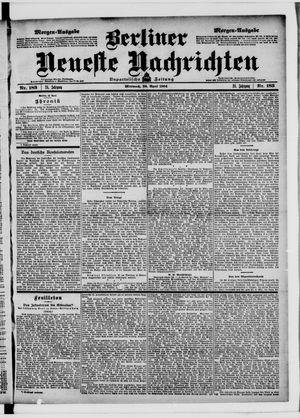 Berliner neueste Nachrichten vom 20.04.1904